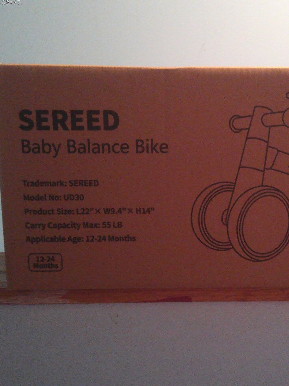 SEREED Baby Balance Bike 12-24 Months Toddler First Bike UD30 New in Box